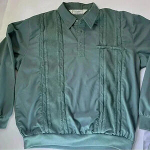 Vintage‎ 90s Classics by Palmland Polo Shirt XL Blue Banded Waist Grandpa Cotton